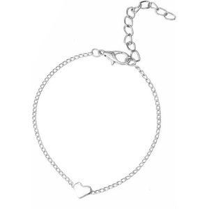 Fako Bijoux® - Enkelbandje - Enkelsieraad - Kids - Hartje - Zilverkleurig
