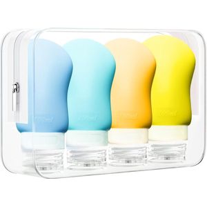 Set van 4 siliconen reisflessen 100 ml BPA-vrij draagbaar lekvrij navulbaar lege container reiscontainer reisflessen voor het vullen van toiletartikelen cosmetica shampoo vloeistoffen
