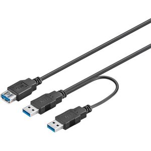 USB 3.0 Kabel 2x A - 1x A Female 30cm