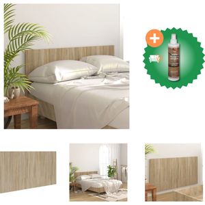 vidaXL Hoofdbord 160x1-5x80 cm bewerkt hout sonoma eikenkleurig - Bedonderdeel - Inclusief Houtreiniger en verfrisser