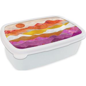 Broodtrommel Wit - Lunchbox - Brooddoos - Lesbian - Pride - Marmer - 18x12x6 cm - Volwassenen