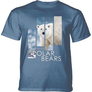 T-shirt Protect Polar Bear Split Portrait Blue 4XL