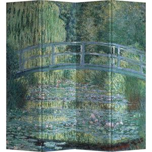 Fine Asianliving Kamerscherm Scheidingswand B160xH180cm 4 Panelen Bridge over a Pond of Water Lilies Claude Monet