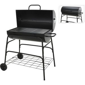 BBQ Houtskoolbarbecue - Cilinder - Op wielen - 77x97cm INCL Grillgereedschap