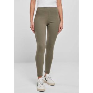 Urban Classics - High Waist Jersey Legging - S - Olijfgroen