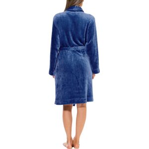 HL-tricot dames badjas fleece - Blauw - S .
