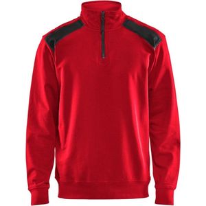 Blaklader Sweatshirt bi-colour met halve rits 3353-1158 - Rood/Zwart - S