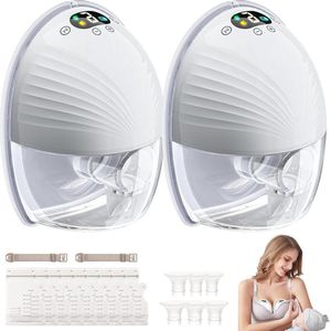 Elektrische Borstkolf handsfree draagbare melkpomp dubbele afdichting S-draad 3 modi 9 niveaus BPA-vrij draagbaar melkpomp (17/19/21 mm) - 2 stuks