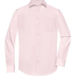 James and Nicholson Heren Longsleeve Poplin Shirt (Lichtroze)