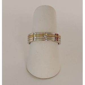 trouwring - dames - Aller Spanninga - 394 - wit/geelgoud - diamant - sale Juwelier Verlinden St. Hubert - van €1167,= voor €759,=