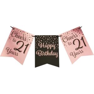 Party flag banner rose/black - 21