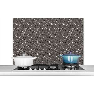 Spatscherm keuken 100x65 cm - Kookplaat achterwand Structuur - Patroon - Terazzo - Muurbeschermer - Spatwand fornuis - Hoogwaardig aluminium