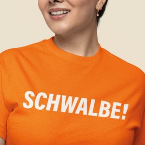 Dames Oranje T-shirt EK WK Schwalbe! - MAAT XS - Dames Feestkleding & Carnavalskleding