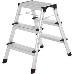Aluminium Ladder, Multifunctionele Ladder, Belastbaar Tot 150 Kg, Met 3 Niveaus, Getest Door Tüv Rheinland Volgens Dın En14183