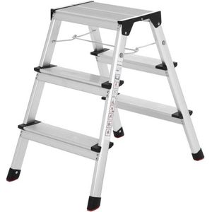 Aluminium Ladder, Multifunctionele Ladder, Belastbaar Tot 150 Kg, Met 3 Niveaus, Getest Door Tüv Rheinland Volgens Dın En14183