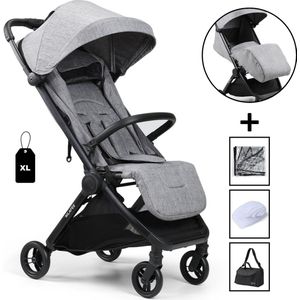 NilaFee™ MaxComfort - Buggy - Tot 22kg - Plooibuggy - Kinderwagen - Inklapbaar - Vlek en waterafstotend - Grijs