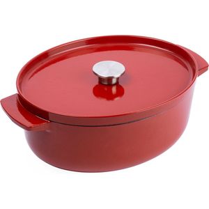 KitchenAid braadpan 30cm - geëmailleerd gietijzer - keizer rood - ovaal