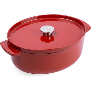 KitchenAid braadpan 30cm - geëmailleerd gietijzer - keizer rood - ovaal