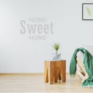 Home Sweet Home Muurtekst - Zilver - 140 x 96 - woonkamer alle