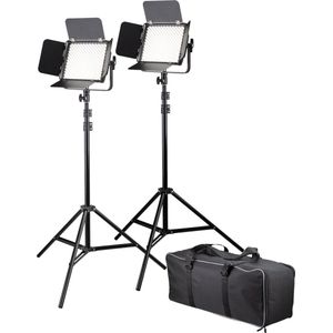 Bresser Fotostudioset - BR-600MB - Set van Twee Lampen + Statief - 36W Bi-Color - Geschikt voor op Locatie