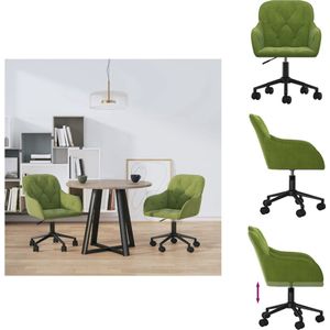 vidaXL Eetkamerstoelen - Lichtgroen Fluweel - Verstelbare Hoogte - Stevig Metalen Frame - 56x61x(78-86)cm - Eetkamerstoel