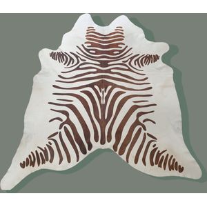 Koeienhuid - Zebra - 200x180 - vloerkleed - Bruin/wit - Lindian style