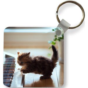 Sleutelhanger - Kat - Dier - Kitten - Plastic - Rond - Uitdeelcadeautjes