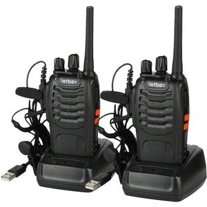Walkie Talkie Oplaadbaar RT88 PMR446 16 kanalen - Draadloze Communicatie - USB Oplaadbaar - Oordopjes - Antenne Clip - Bouw Restaurant Supermarkt
