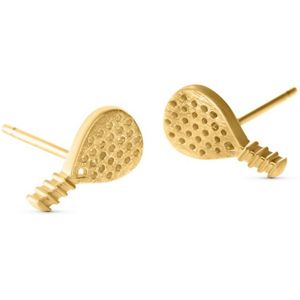 Lauren Sterk Amsterdam - oorbellen mini padel racket - goud verguld - extra coating