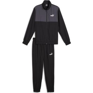 PUMA Woven Colorblock Suit cl Heren Trainingspak - Puma Black - Maat L