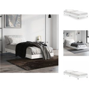 vidaXL Bedframe - Houten Bed - 193 x 78 x 20 cm - Hoogglans Wit - Bed