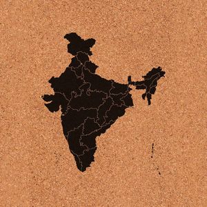 Prikbord India kurk | 40x60 cm staand | Fotofabriek India kaart