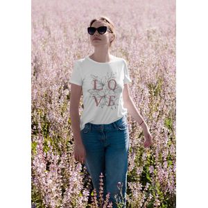 Shirt - Love - Wurban Wear | Grappig shirt | Planten | Unisex tshirt | Vaas | Bloempot | Tuinset | Gereedschapsset | Kweekbak | Wit