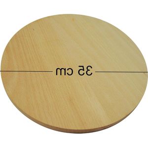 Massief houten ronde pizzaplaat snijplank - ideaal voor het snijden van porties pizza - 35 cm (14 inch) met inkepingen