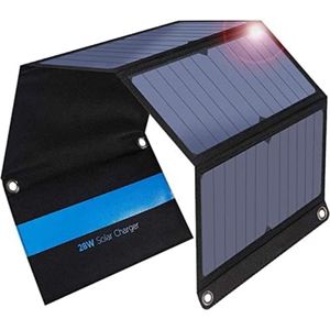 Velox Solar charger - Solar panel - Solar oplader - Solar charger zonnepaneel - Solar charger powerbank - Blauw