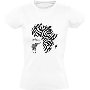 Afrika Dames T-shirt | Zebra | Roots | strepen | Africa | Madagaskar | Afrikaans | Dieren | safari | Shirt