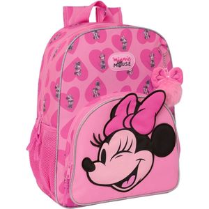 Rugzak, Schoolrugzak Minnie Mouse Loving 33 x 42 x 14 cm - Roze