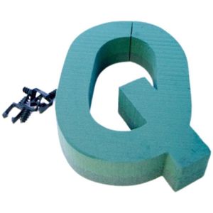 Groene Oasis steekschuim letter Q | Hoogte 31 centimeter | Per stuk te bestellen