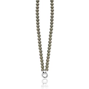 Zinzi zilveren ketting groen 43cm met sluiting ZIC401OG-S