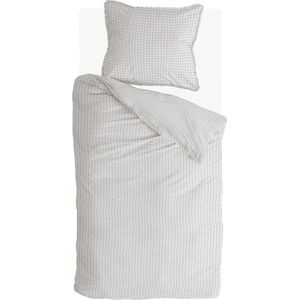 Walra - Crossed Lines - Dekbedovertrek - Wit - 100% Flanel Katoen