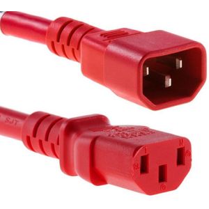 C13 - C14 stroomkabel voor UPS/PDU - 3x 1,00mm / rood - 3 meter