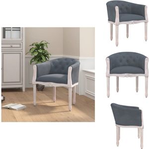vidaXL Eetkamerstoel - Eetkamerstoelen - Eetstoel - Stoel - Eetkamerstoel fluweel donkergrijs