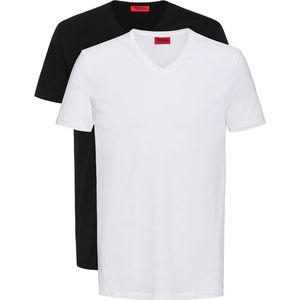 Hugo T-shirt Met Korte Mouwen En V-hals Wit,Zwart L Man