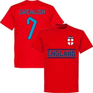 Engeland Grealish 7 Team T-Shirt - Rood - Kinderen - 104