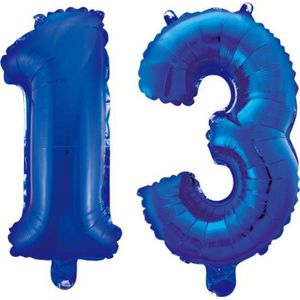 Folieballon 13 jaar blauw 86cm