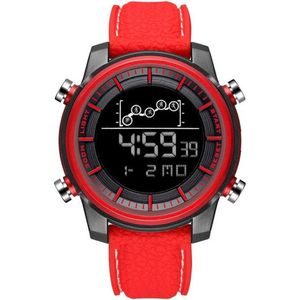 Digitaal Shockbestendig Horloge Zwart Rood | Smael | Waterdicht 5ATM | Glow in dark | Mud Master | Mudmaster | Shock | Licht | Rubberen band | 1556 | Timer | Eyecatcher | Master | kado | Cadeau