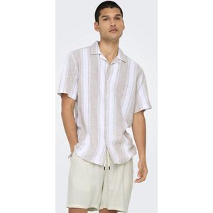 ONLY&SONS - ONSCAIDEN LIFE STRIPE RES LINENBLENDNOOS - Heren - Overhemden