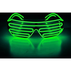 LOUD AND CLEAR® - LED Bril Shutter Groen - Draadloos - Oplaadbaar - Lichtgevende Bril - Bril met Licht - Feestbril - Party Bril - Carnaval