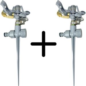 Synx Tools sectorsproeier set van 2 - sproeier - Messing - 360 graden - sectorbegrenzer - 14 M reikwijdte