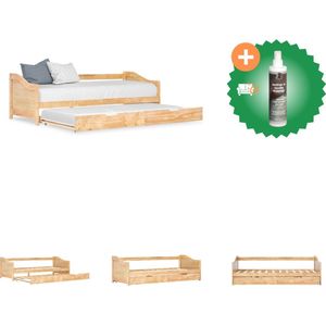 vidaXL Bedbankframe uittrekbaar grenenhout 90x200 cm - Bed - Inclusief Reiniger